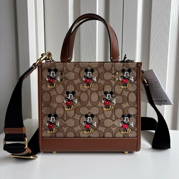 NWT COACH DISNEY X DEMPSEY TOTE 22 WITH MICKEY MOUSE PRINT - Picture 1 of 5